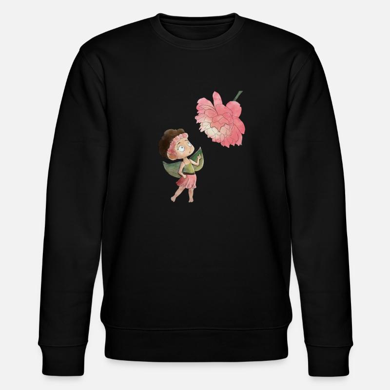Magical fairy with peony - Stanley/Stella CHANGER Unisex Organic Sweatshirt - black