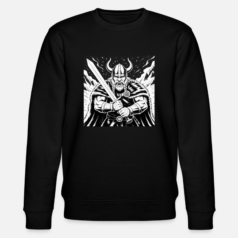 Mächtiger Wikinger-Krieger Version 3 - Stanley/Stella Unisex Bio-Sweatshirt CHANGER - Schwarz