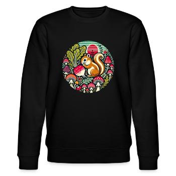Cute Chipmunk - Stanley/Stella CHANGER Unisex Organic Sweatshirt - black - Front - Nik (191cm) & Marisol (170cm)