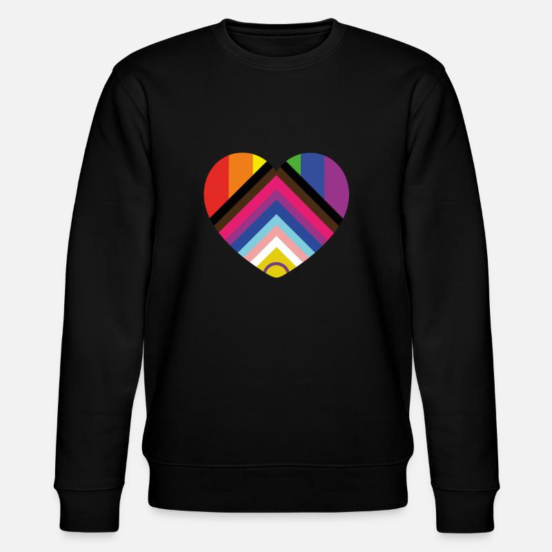 intersex inklusive progress pride Herz - Stanley/Stella Unisex Bio-Sweatshirt CHANGER  - Schwarz