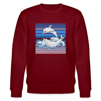 Delphine - Stanley/Stella Unisex Bio-Sweatshirt CHANGER  - Burgunderrot - Vorne - Nik (191cm) & Marisol (170cm)