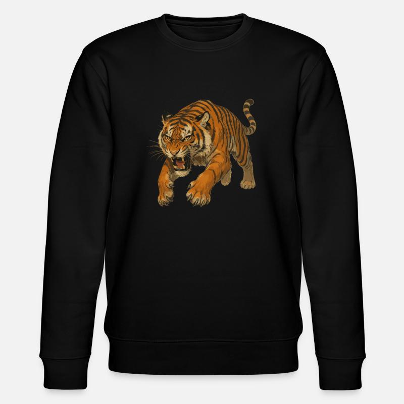 Angry Tiger - Stanley/Stella Unisex Bio-Sweatshirt CHANGER  - Schwarz