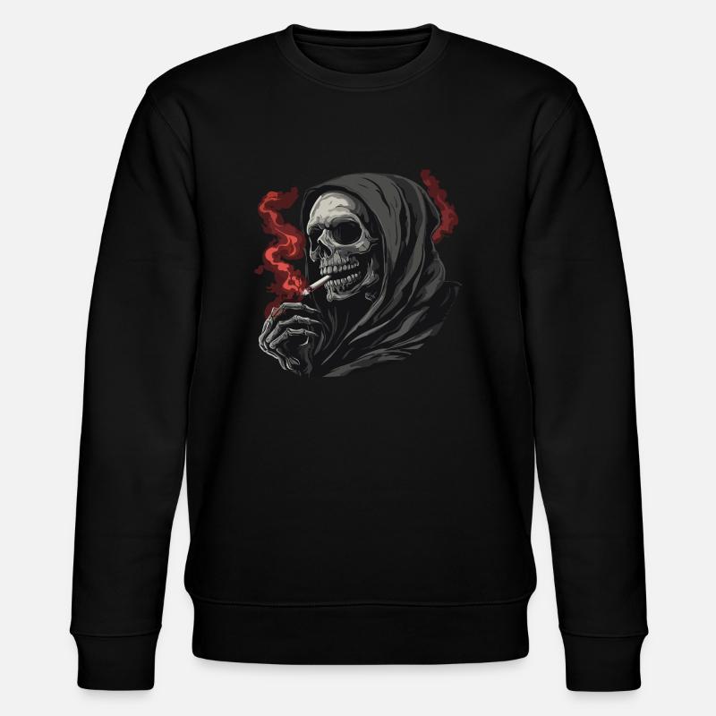 Grim Reaper avec une cigarette. - Sweat bio CHANGER Stanley/Stella Unisexe - noir