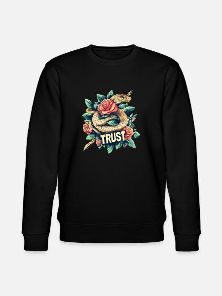 Trust – Snake & Roses. - Stanley/Stella CHANGER Unisex Organic Sweatshirt - black