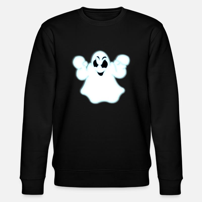 Leuchtender Halloween-Geist - Stanley/Stella Unisex Bio-Sweatshirt CHANGER  - Schwarz