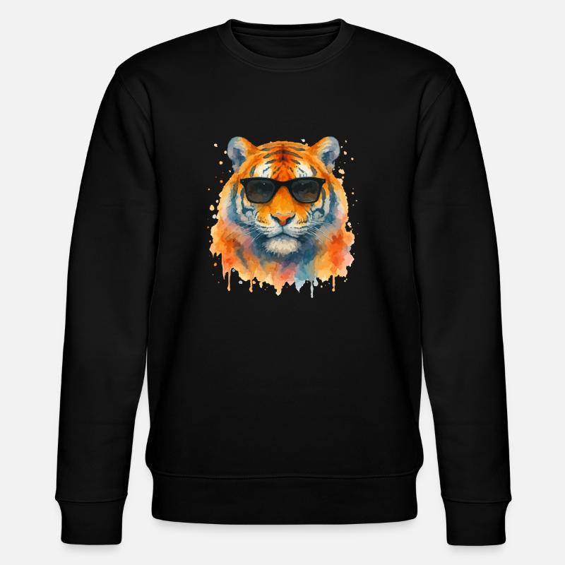tiger sonnenbrille - Stanley/Stella Unisex Bio-Sweatshirt CHANGER  - Schwarz