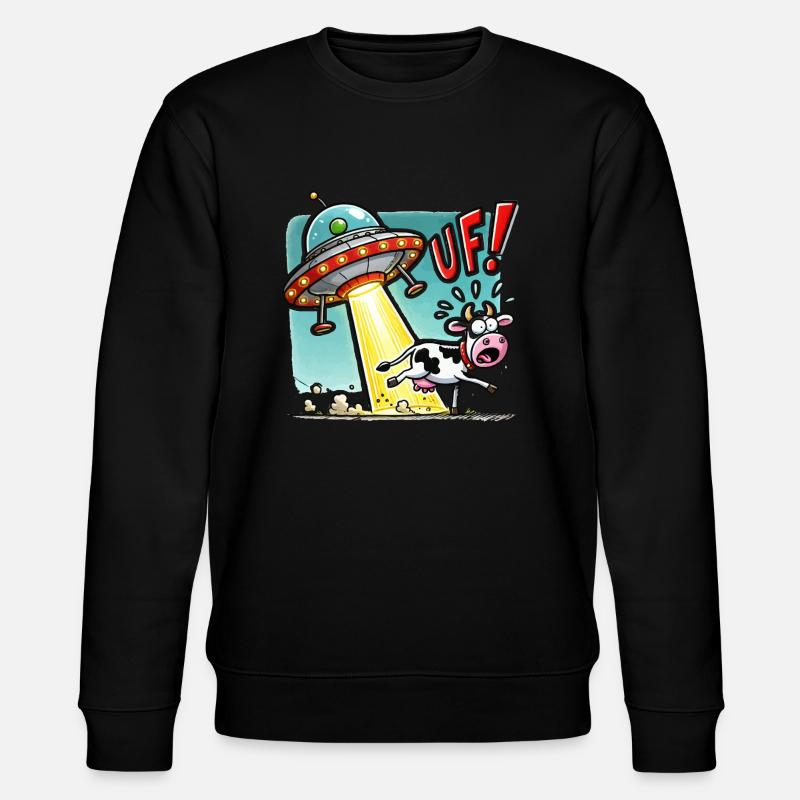 ufo kuh - Stanley/Stella Unisex Bio-Sweatshirt CHANGER  - Schwarz