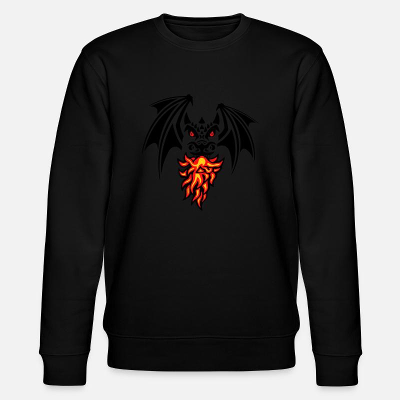 asymmetric black dragon - Stanley/Stella Unisex Bio-Sweatshirt CHANGER  - Schwarz