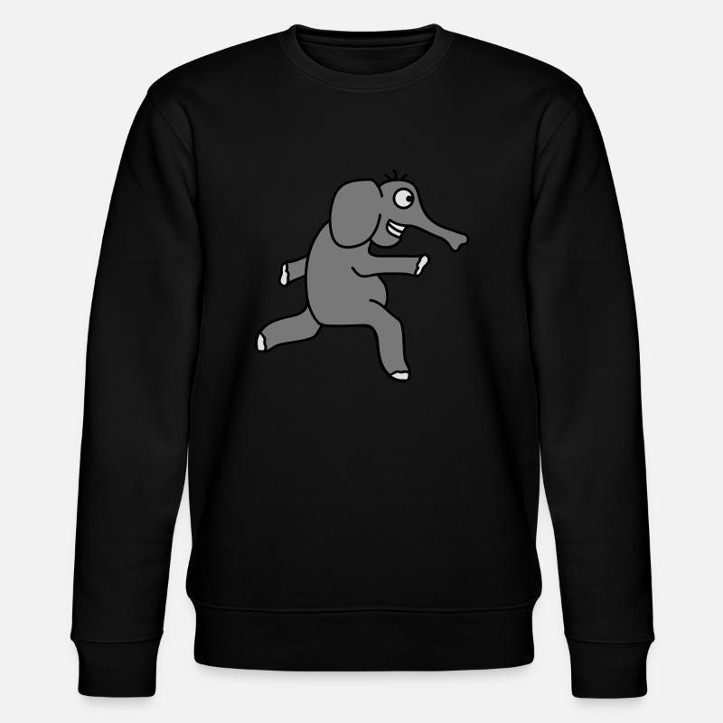 Happy Elephant - Stanley/Stella Unisex Bio-Sweatshirt CHANGER  - Schwarz