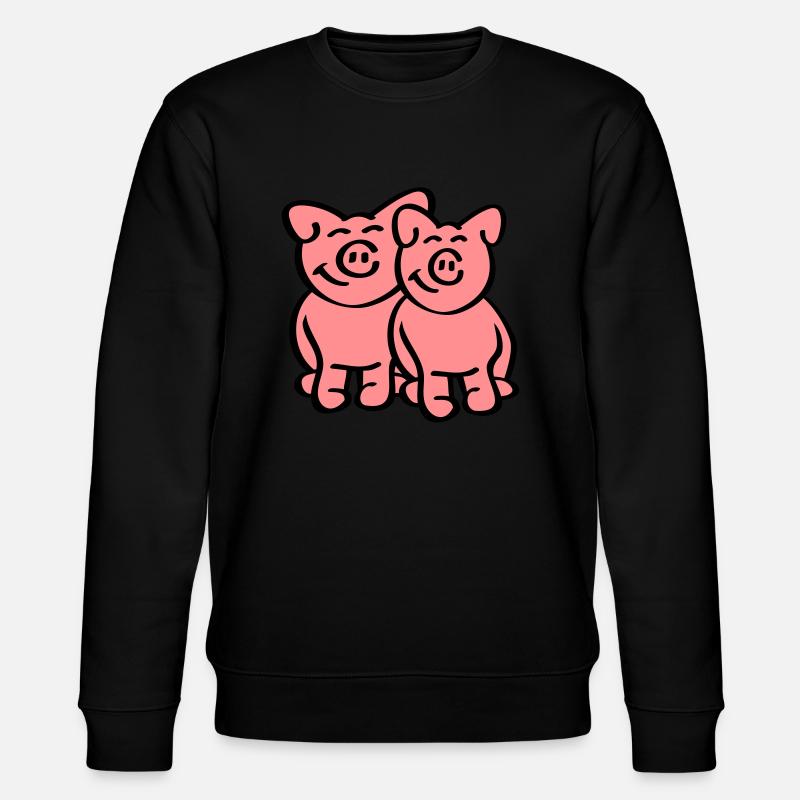 Cute Pigs - Stanley/Stella Unisex Bio-Sweatshirt CHANGER  - Schwarz