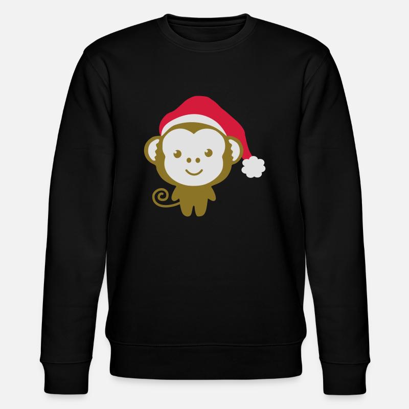 Christmas monkey - Stanley/Stella Unisex Bio-Sweatshirt CHANGER  - Schwarz