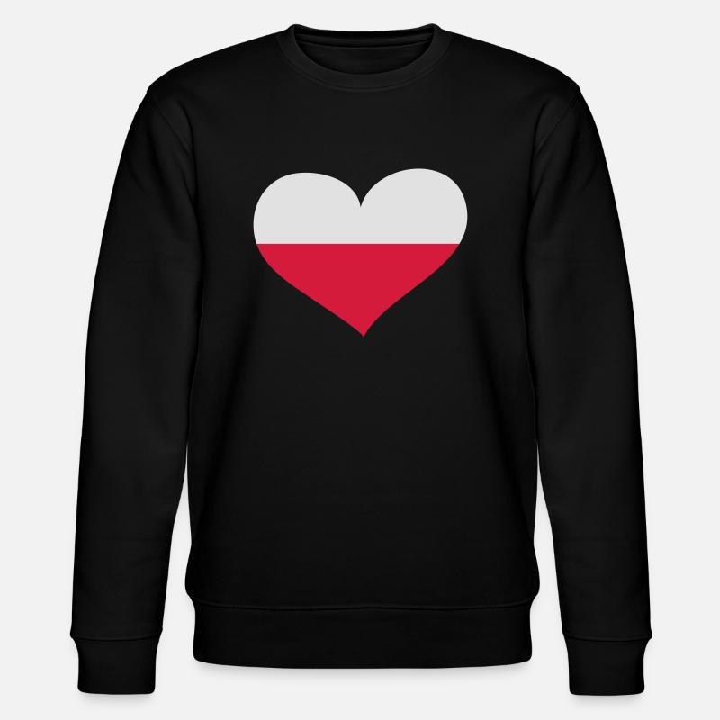 Polen Herz; Heart Poland - Stanley/Stella Unisex Bio-Sweatshirt CHANGER  - Schwarz