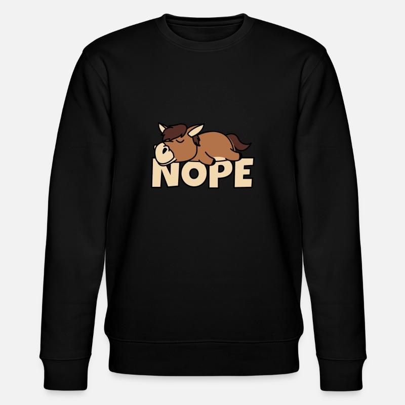 Nope Pferd - Stanley/Stella Unisex Bio-Sweatshirt CHANGER  - Schwarz