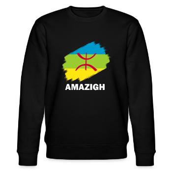Amazigh - Stanley/Stella Unisex Bio-Sweatshirt CHANGER  - Schwarz - Vorne - Nik (191cm) & Marisol (170cm)