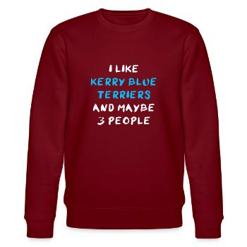 Kerry Blue Terrier - Stanley/Stella Unisex Bio-Sweatshirt CHANGER  - Burgunderrot - Vorne - Nik (191cm) & Marisol (170cm)
