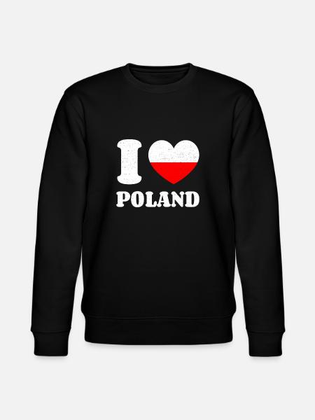 I Love Poland I Love Poland Heart Flag - Stanley/Stella CHANGER Unisex Organic Sweatshirt - black