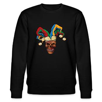Skull Fasnet Fastnacht Fasching Karneval - Stanley/Stella Unisex Bio-Sweatshirt CHANGER  - Schwarz - Vorne - Nik (191cm) & Marisol (170cm)
