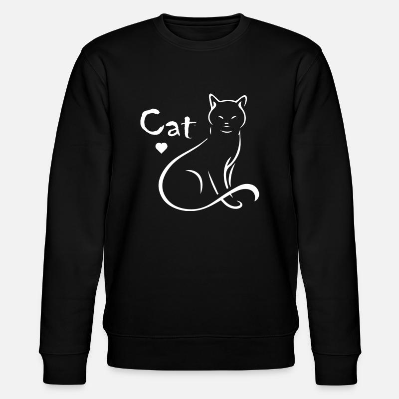 Cat Katze - Stanley/Stella Unisex Bio-Sweatshirt CHANGER  - Schwarz