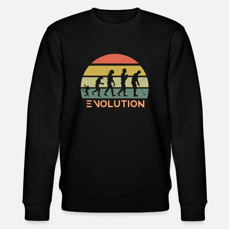 Retro Golf Evolution - Stanley/Stella CHANGER Unisex Organic Sweatshirt - black
