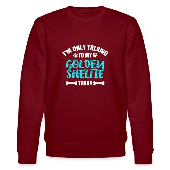 Golden Sheltie - Stanley/Stella CHANGER Unisex Organic Sweatshirt - burgundy - Front - Nik (191cm) & Marisol (170cm)