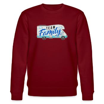 team family camping dog sport gift camping - Stanley/Stella CHANGER Unisex Organic Sweatshirt - burgundy - Front - Nik (191cm) & Marisol (170cm)