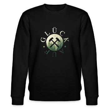 Glück Auf Erzgebirge - Schlägel und Eisen - Stanley/Stella Unisex Bio-Sweatshirt CHANGER  - Schwarz - Vorne - Nik (191cm) & Marisol (170cm)