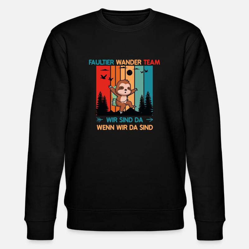 Faultier Wander Team - Stanley/Stella Unisex Bio-Sweatshirt CHANGER  - Schwarz
