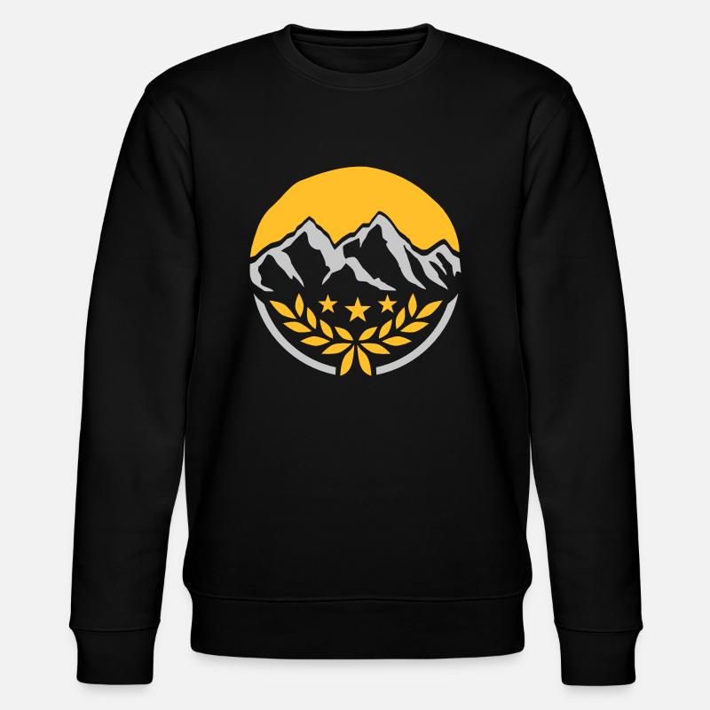 Rund Stempel Berge Lorbeerkranz - Stanley/Stella Unisex Bio-Sweatshirt CHANGER  - Schwarz