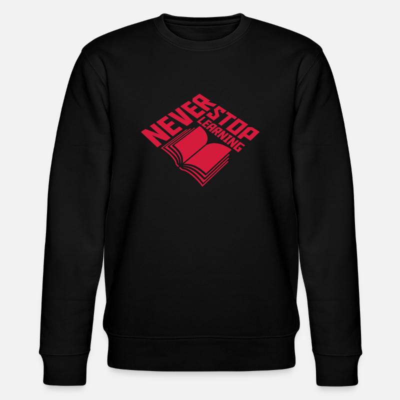 never stop learning Zitat - Stanley/Stella Unisex Bio-Sweatshirt CHANGER  - Schwarz