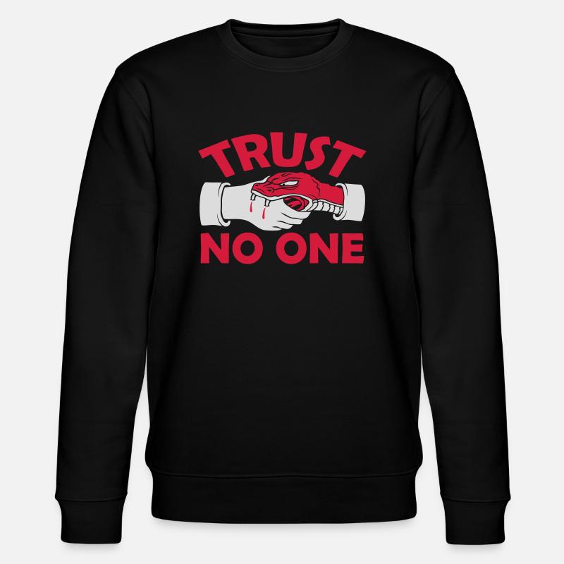 trust no one Zitat - Stanley/Stella Unisex Bio-Sweatshirt CHANGER  - Schwarz