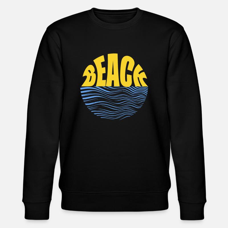 Beach Wave T-Shirt Design - Stanley/Stella Unisex Bio-Sweatshirt CHANGER  - Schwarz