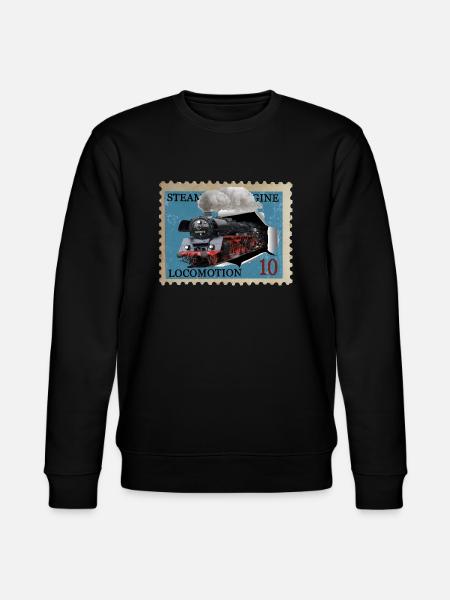 Briefmarke Dampflokomotive - Stanley/Stella Unisex Bio-Sweatshirt CHANGER - Schwarz