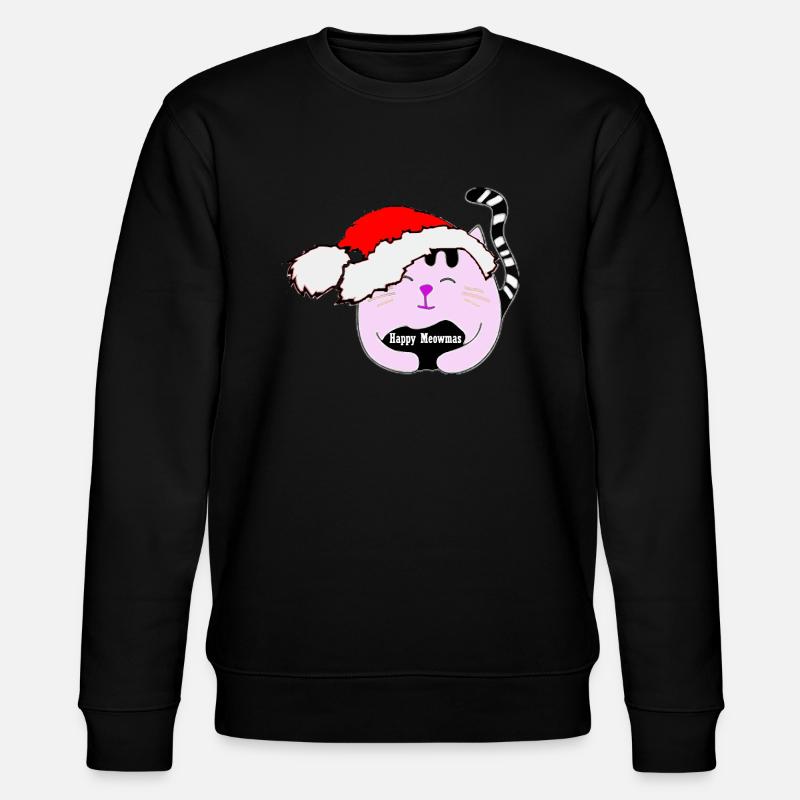 Weihnachtskatze - Stanley/Stella Unisex Bio-Sweatshirt CHANGER  - Schwarz