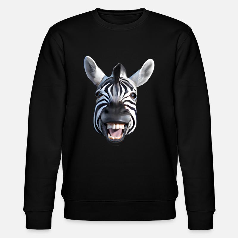 Zèbre au large sourire - Sweat bio CHANGER Stanley/Stella Unisexe - noir