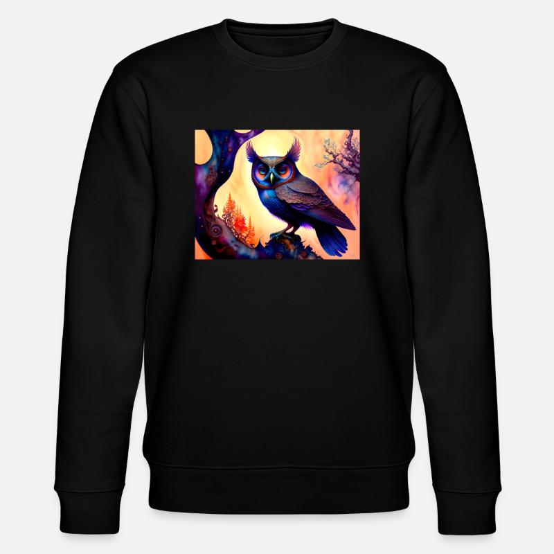 Eule - Stanley/Stella Unisex Bio-Sweatshirt CHANGER  - Schwarz