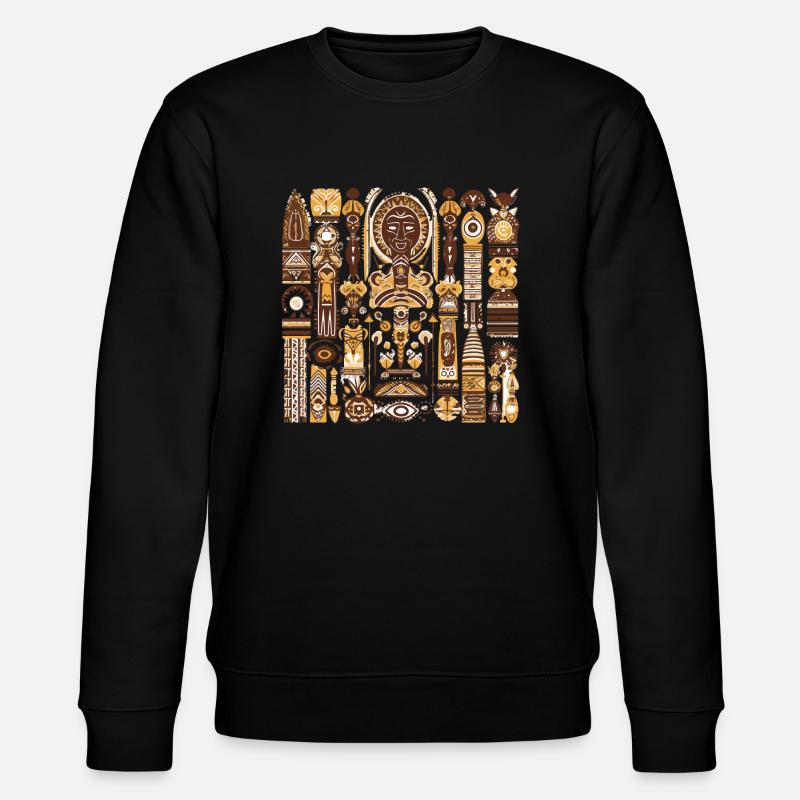 Afrikanische Folklore - Stanley/Stella Unisex Bio-Sweatshirt CHANGER  - Schwarz