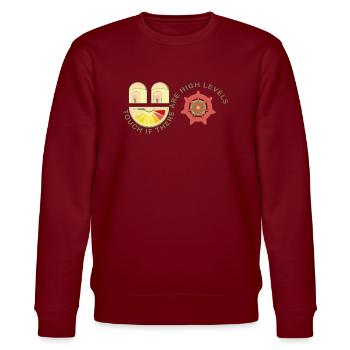 GOOD FACE - Stanley/Stella CHANGER Unisex Organic Sweatshirt - burgundy - Front - Nik (191cm) & Marisol (170cm)