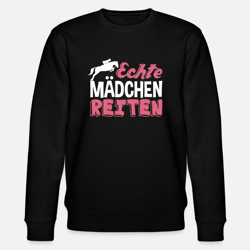 Echte Mädchen reiten - Stanley/Stella Unisex Bio-Sweatshirt CHANGER  - Schwarz
