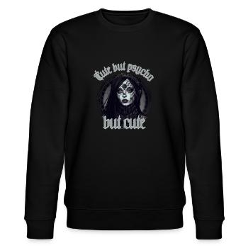 Cute but psycho but cute - Stanley/Stella CHANGER Unisex Organic Sweatshirt - black - Front - Nik (191cm) & Marisol (170cm)