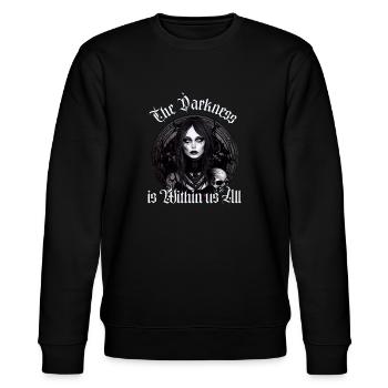 The Darkness is Within us All - Stanley/Stella CHANGER Unisex Organic Sweatshirt - black - Front - Nik (191cm) & Marisol (170cm)