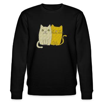 L’amour des chats - Sweat bio CHANGER Stanley/Stella Unisexe - noir - Devant - Nik (191cm) & Marisol (170cm)