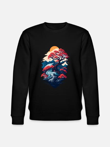 Beautiful bonsai tree scenery - Stanley/Stella CHANGER Unisex Organic Sweatshirt - black