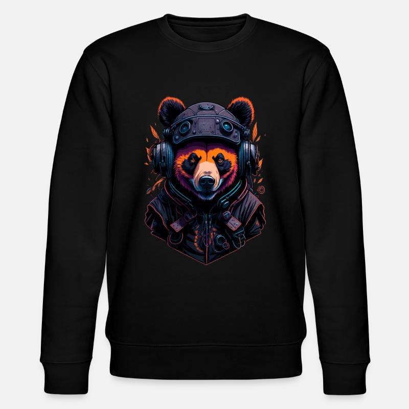 Panda - Stanley/Stella Unisex Bio-Sweatshirt CHANGER  - Schwarz