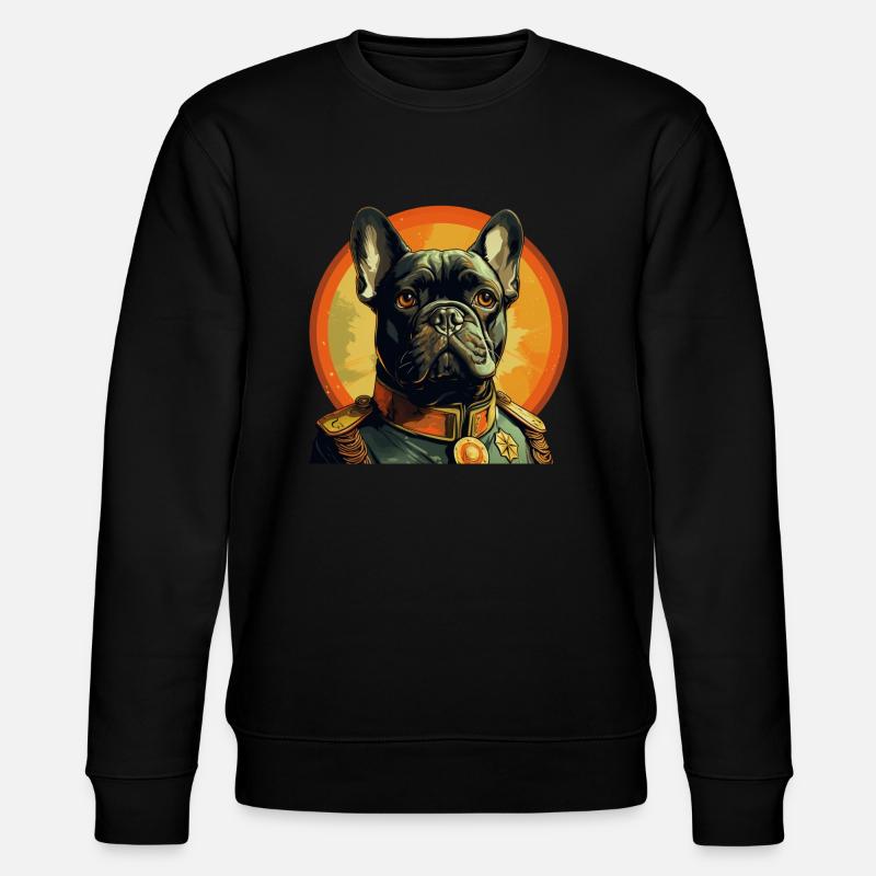 Bouledogue français Charles de Gaulle - Sweat bio CHANGER Stanley/Stella Unisexe - noir