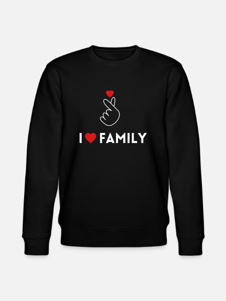 I Love Family - Stanley/Stella CHANGER Unisex Organic Sweatshirt - black