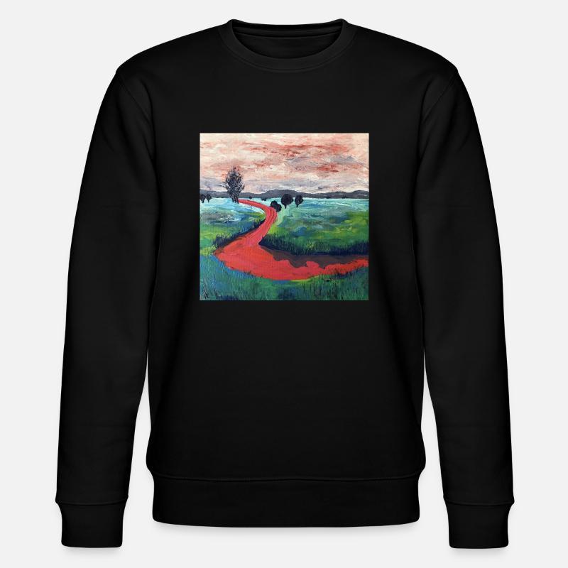 roter Flussverlauf - Stanley/Stella Unisex Bio-Sweatshirt CHANGER  - Schwarz