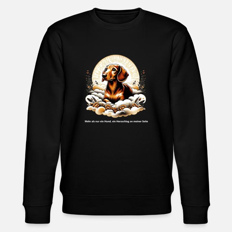 Rainbow Bridge Dachshund Grief Management - Stanley/Stella CHANGER Unisex Organic Sweatshirt - black