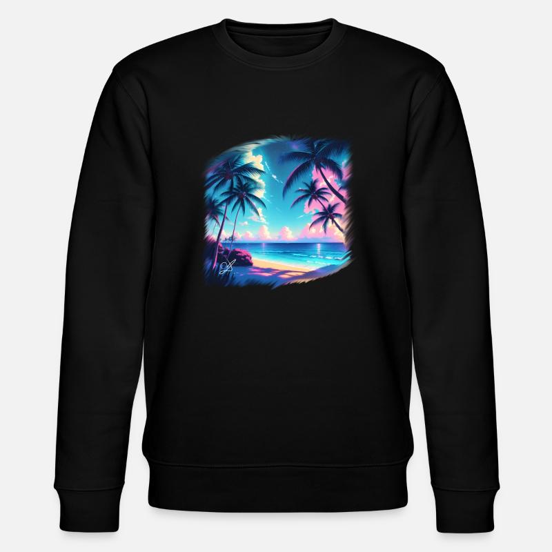 Zeit am Strand - Stanley/Stella Unisex Bio-Sweatshirt CHANGER  - Schwarz