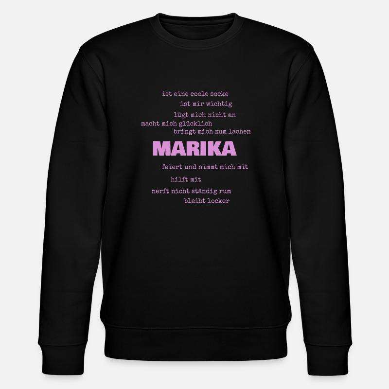 Marika als Sprüche - Stanley/Stella Unisex Bio-Sweatshirt CHANGER  - Schwarz