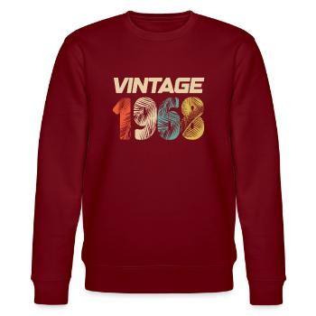 Vintage 1968 Retro - Bestseller - Stanley/Stella økologisk unisex-sweatshirt CHANGER  - burgunder-rød - Foran - Nik (191cm) & Marisol (170cm)